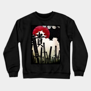 Katana Soul swords and Japan Samurai Crewneck Sweatshirt